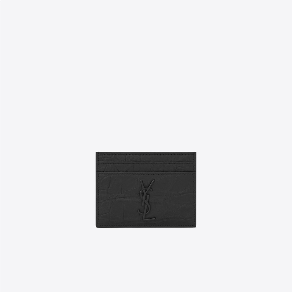 🚫SOLD🚫 NIB YSL Monogram Card Case Croc Leather